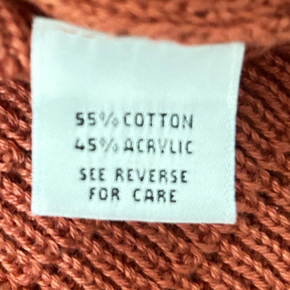Talbots Brick terracotta boyfriend big button Cardigan knit Sweater italy medium - Picture 11 of 11